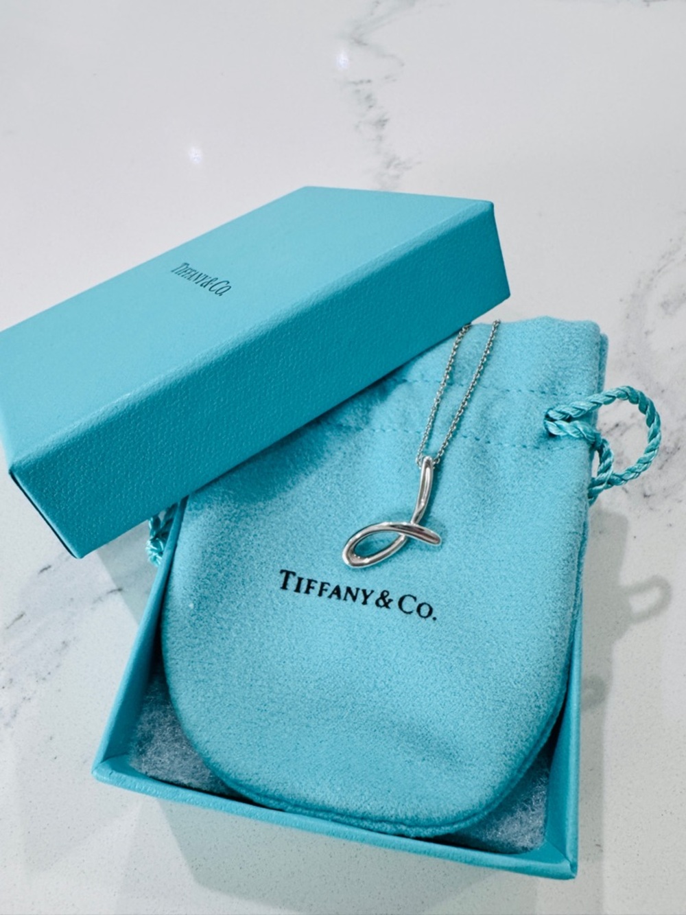 Tiffany Elsa Peretti Small Alphabet (J) Pendant